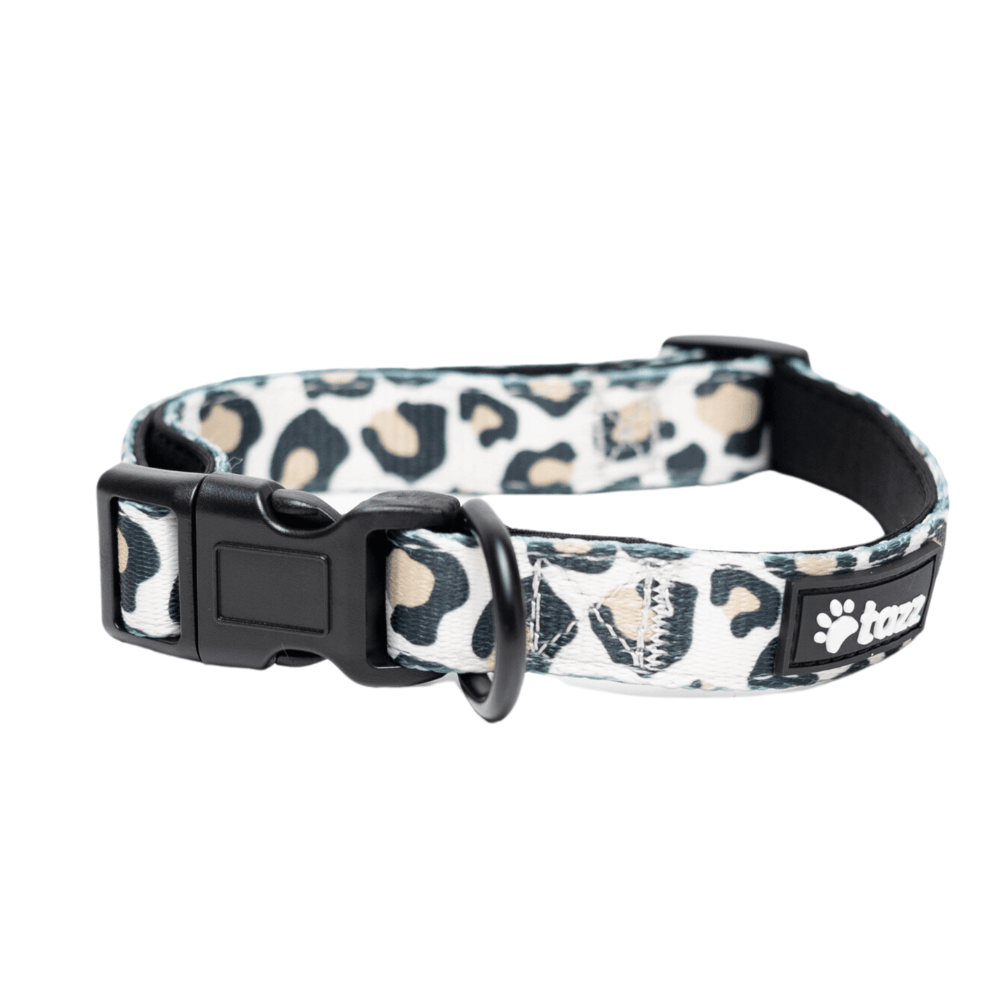 Hundhalsband i ljust leopardmönster