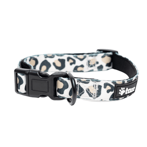 Hundhalsband i ljust leopardmönster