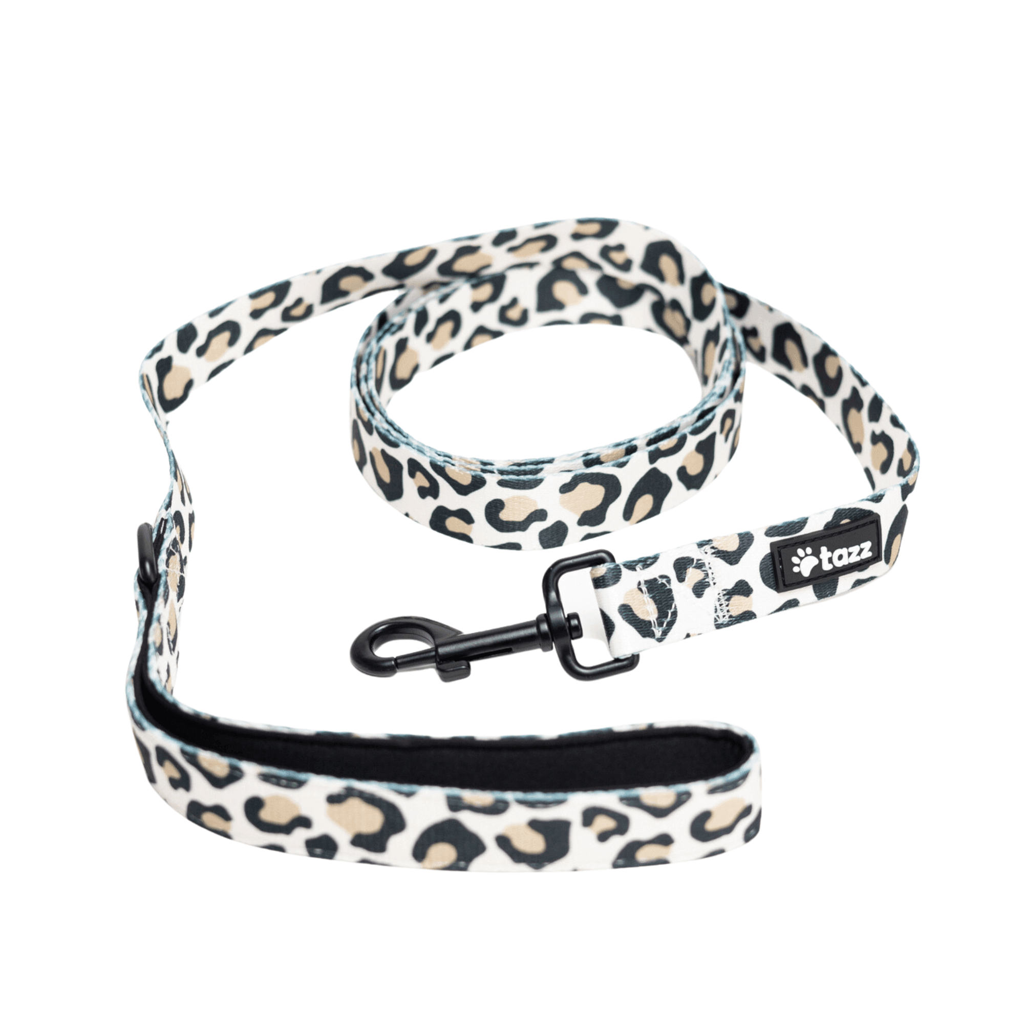 hundkoppel i ljust leopardmönster