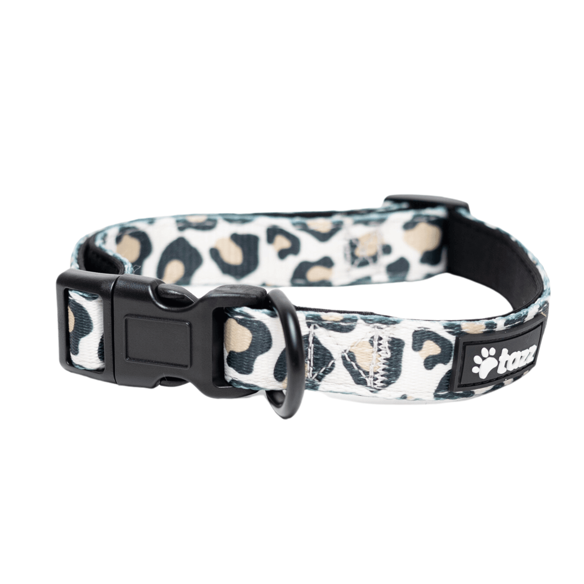 Hundhalsband i ljust leopardmönster